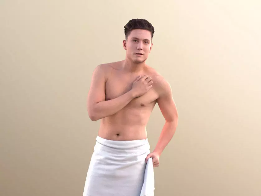 Dan 10390 - Young Man With Towel In Spa 3D model_0