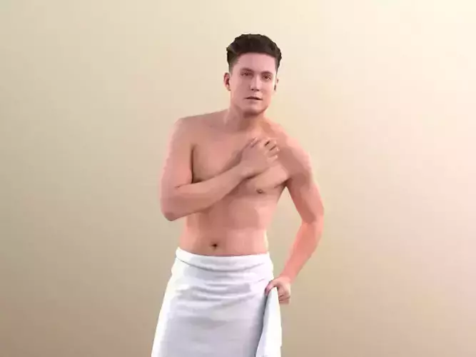 Dan 10390 - Young Man With Towel In Spa 3D model