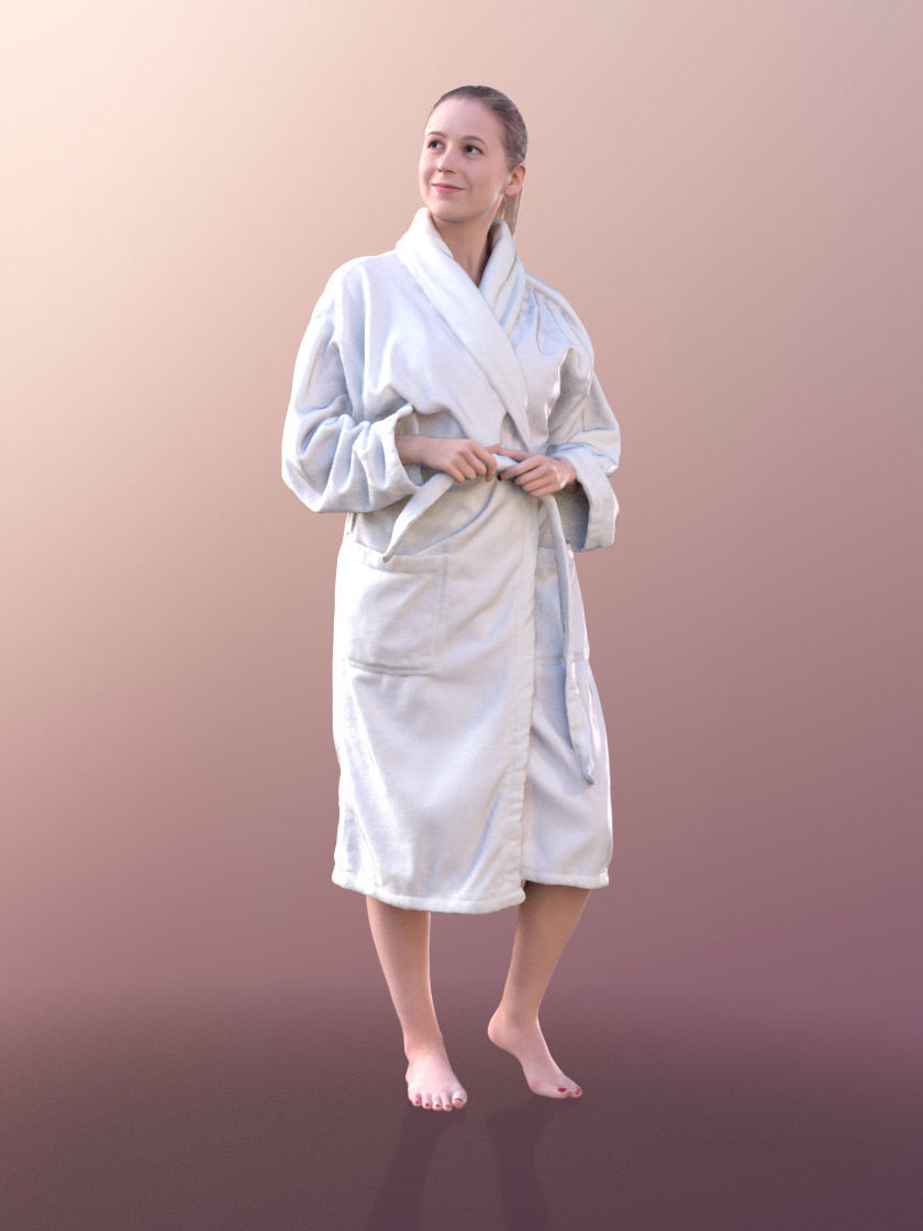 Elena 10681 - Young Woman With Bathrobe 3D model_2