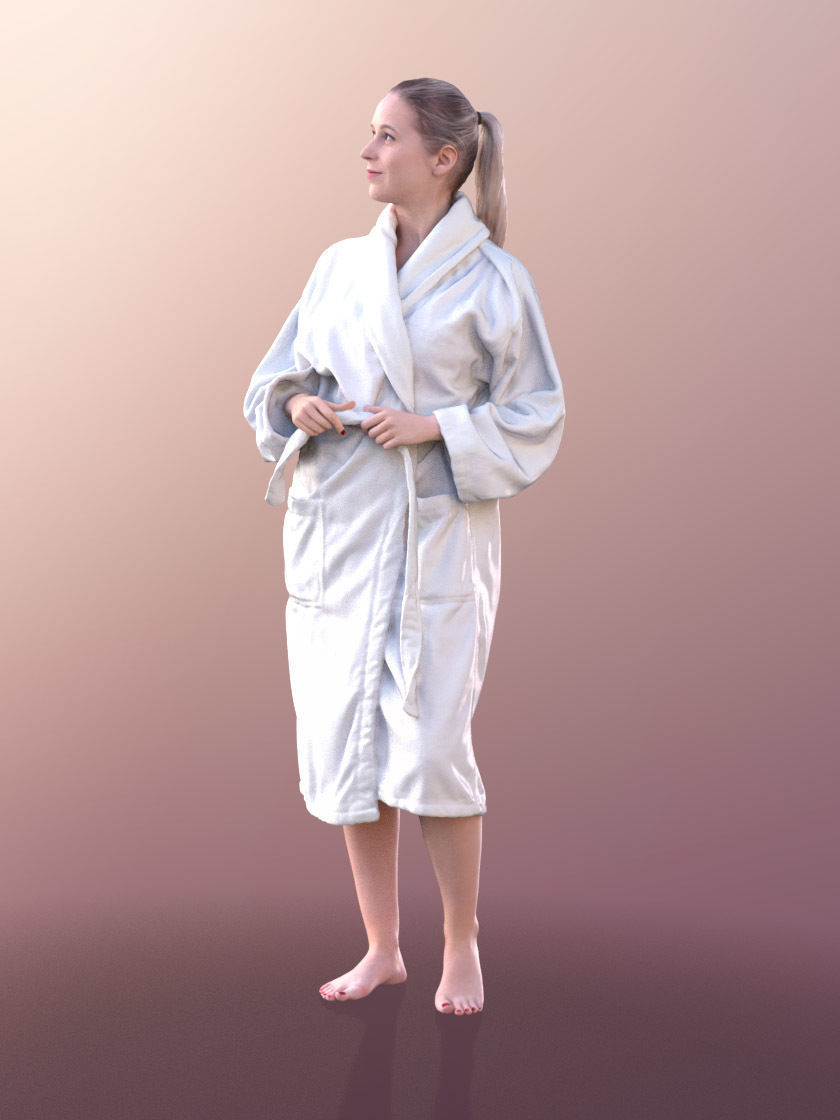 Elena 10681 - Young Woman With Bathrobe 3D model_3