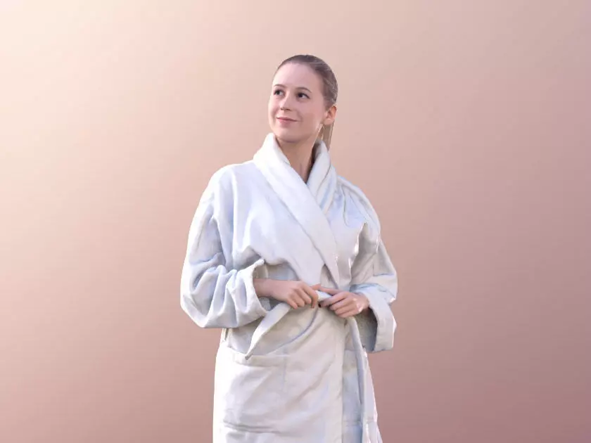 Elena 10681 - Young Woman With Bathrobe 3D model_0