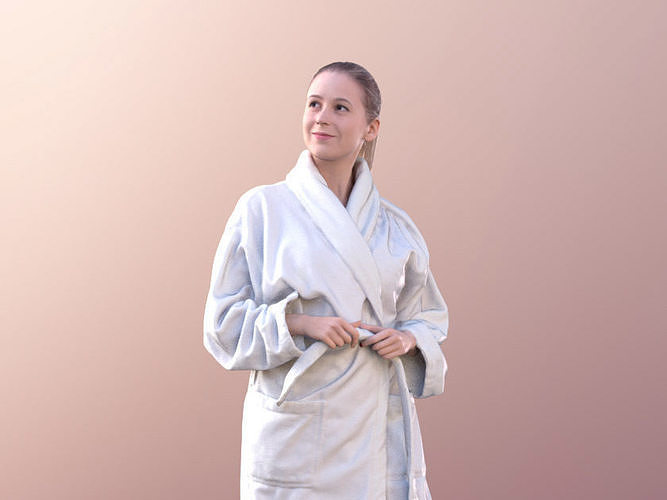 Elena 10681 - Young Woman With Bathrobe 3D model