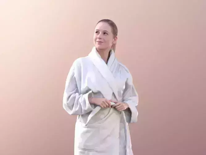 Elena 10681 - Young Woman With Bathrobe 3D model