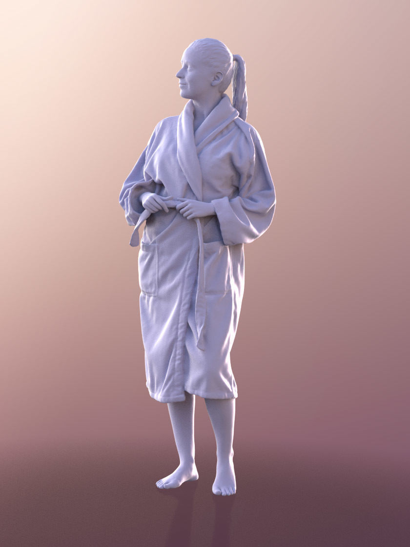 Elena 10681 - Young Woman With Bathrobe 3D model_5