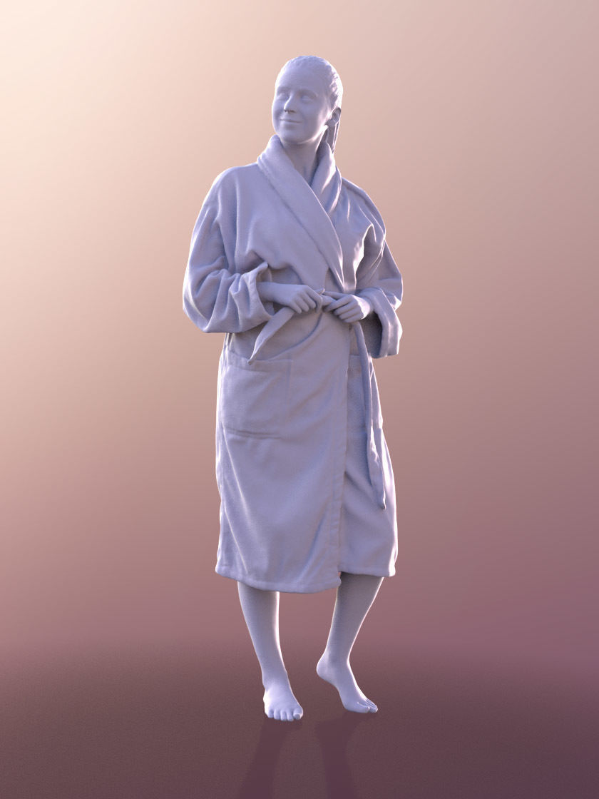 Elena 10681 - Young Woman With Bathrobe 3D model_4