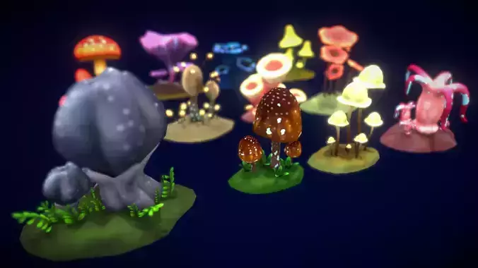 Cartoon Tree Mushroom