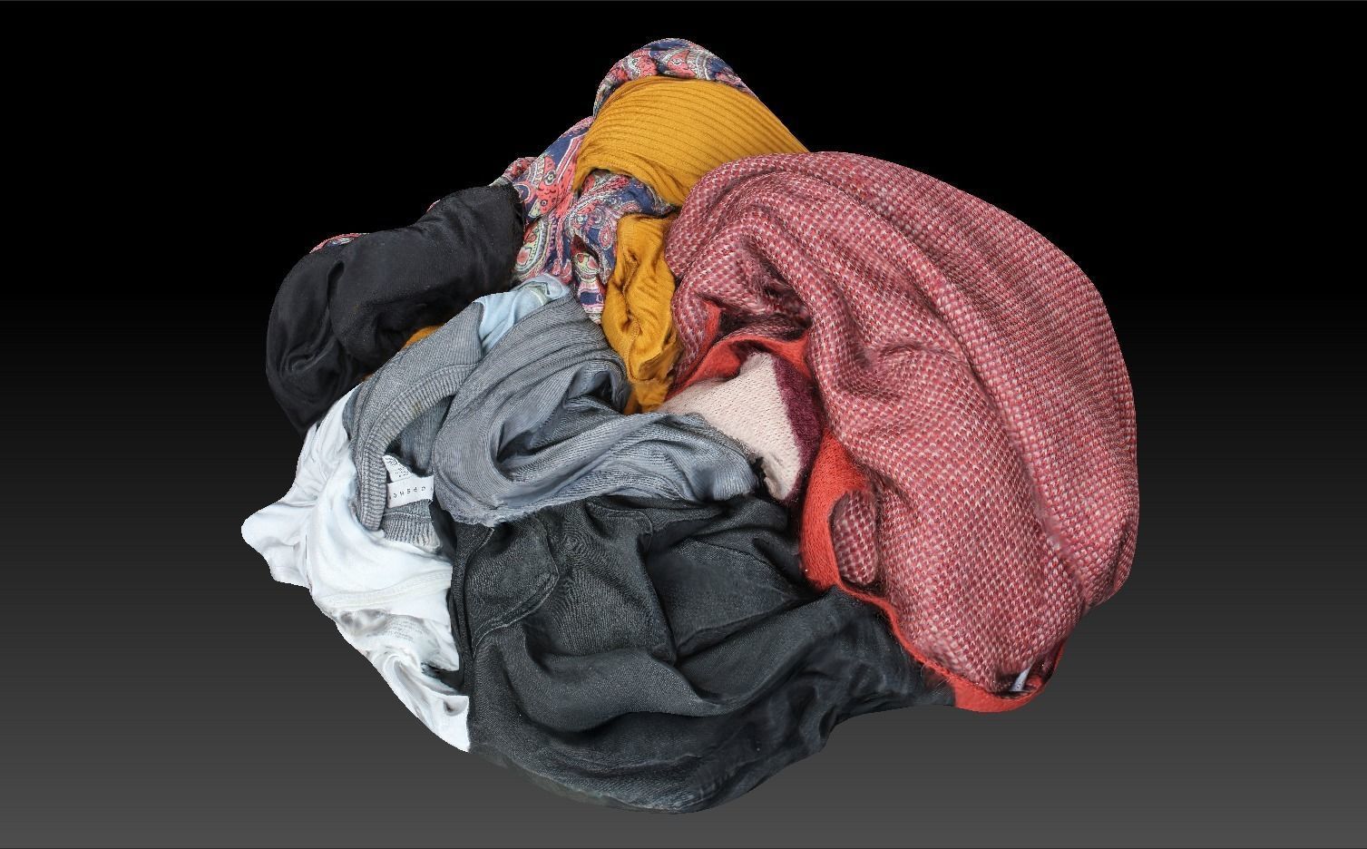 Pile of Cloths 5 Low-poly 3D model_5