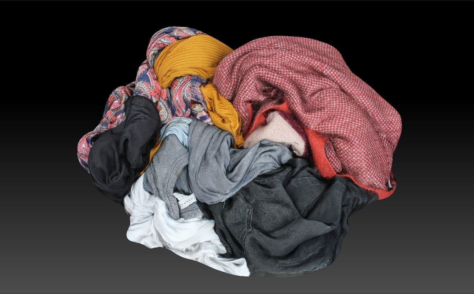 Pile of Cloths 5 Low-poly 3D model_4