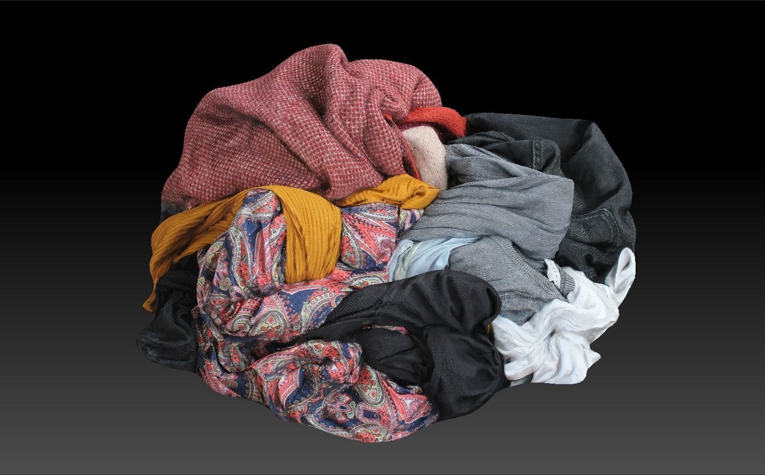 Pile of Cloths 5 Low-poly 3D model_12