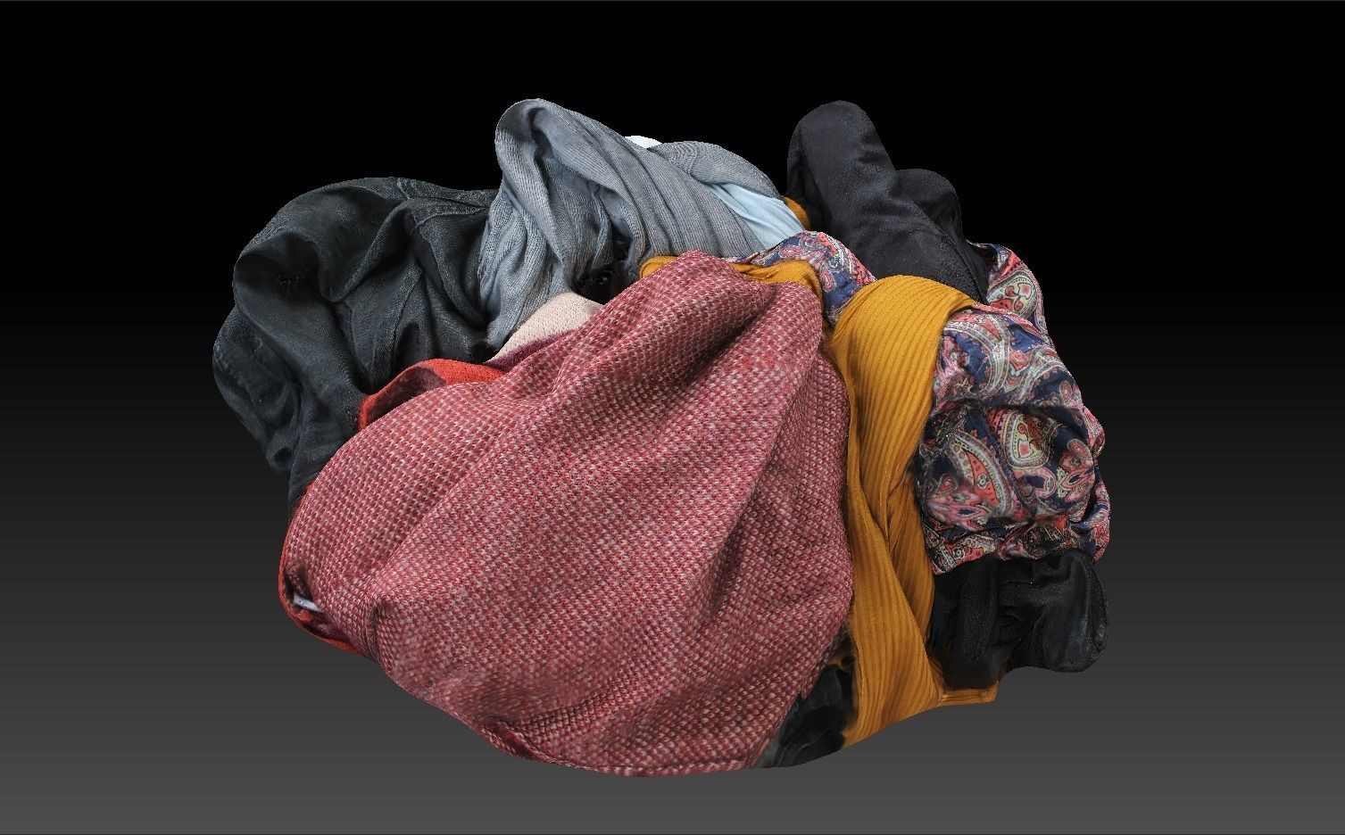 Pile of Cloths 5 Low-poly 3D model_8