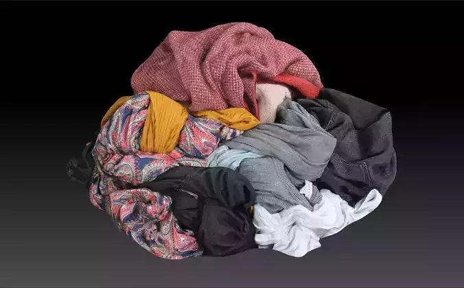 Pile of Cloths 5 Low-poly 3D model