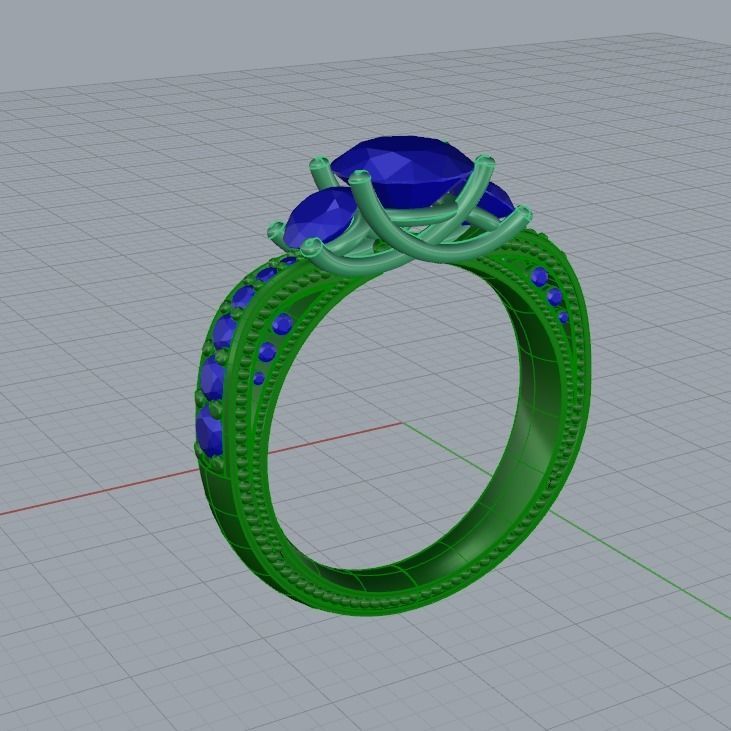 diamond ring 3D print model_5