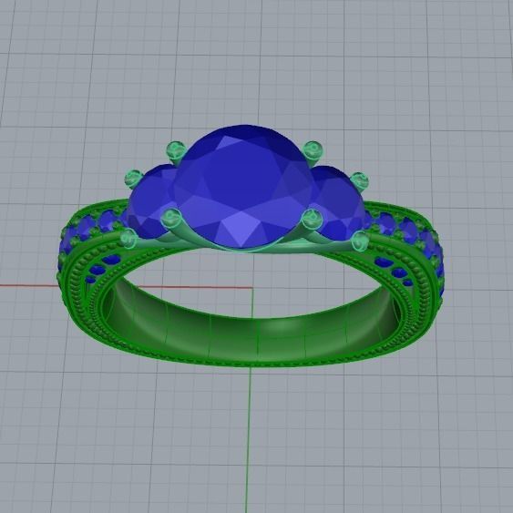 diamond ring 3D print model_3