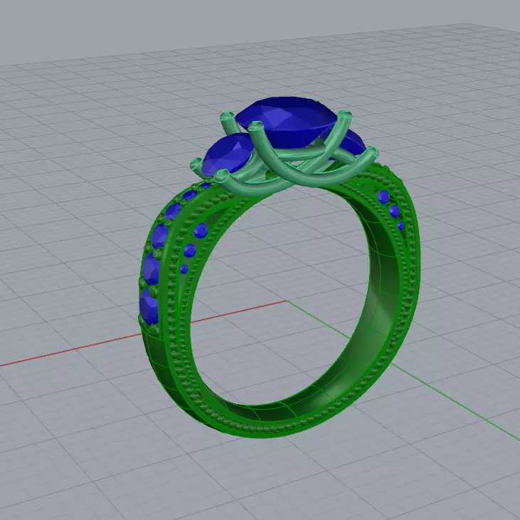 diamond ring 3D print model_0