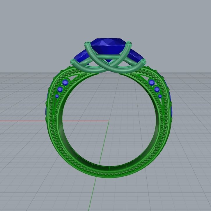 diamond ring 3D print model_8