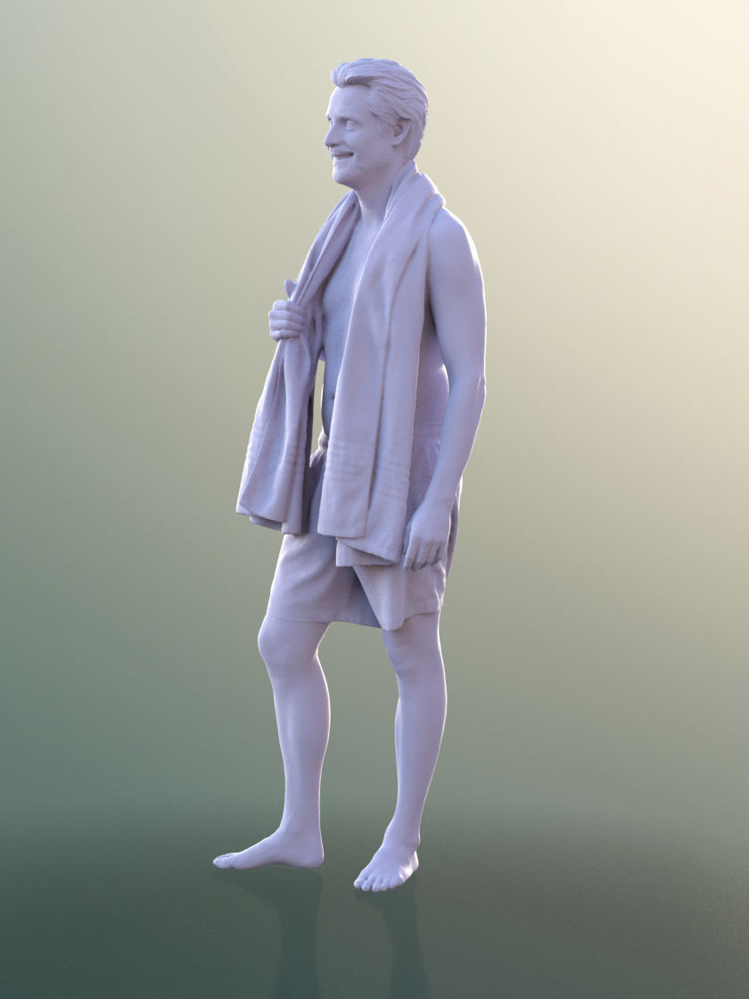 Will 10863 - Man With Bermuda Shorts And Towel 3D model_5