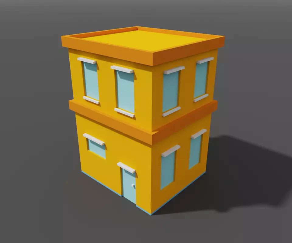 Low poly House Free low-poly 3D model_0