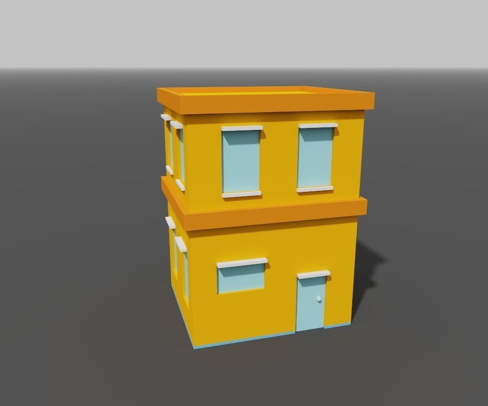 Low poly House Free low-poly 3D model_2