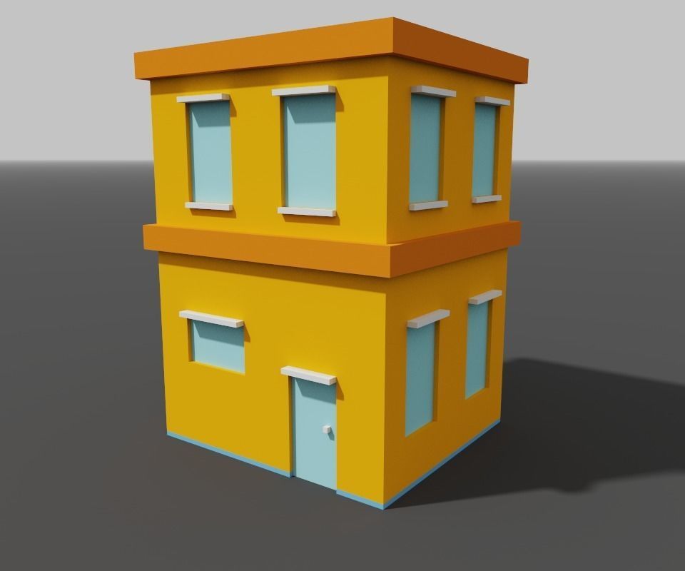 Low poly House Free low-poly 3D model_4