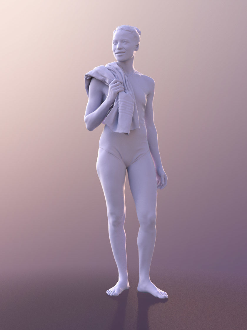 Diana 10899 - Woman In Bathingsuit With Towel 3D model_4
