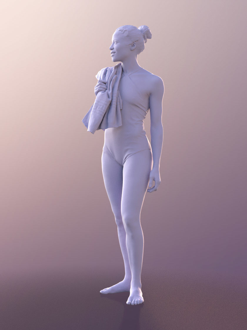 Diana 10899 - Woman In Bathingsuit With Towel 3D model_5