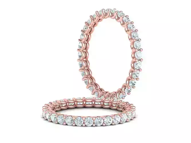 Diamond Eternity Ring with 2mm Stones 3dmodel MANY FINGERS 3D print model