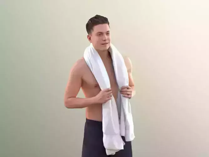 Dan 10377 - Young Man In Bermuda Shorts With Towel 3D model