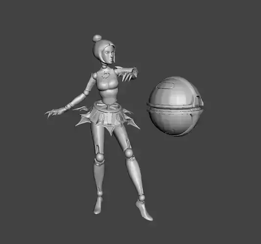 Orianna 3D Model woman holding ball 3D print model