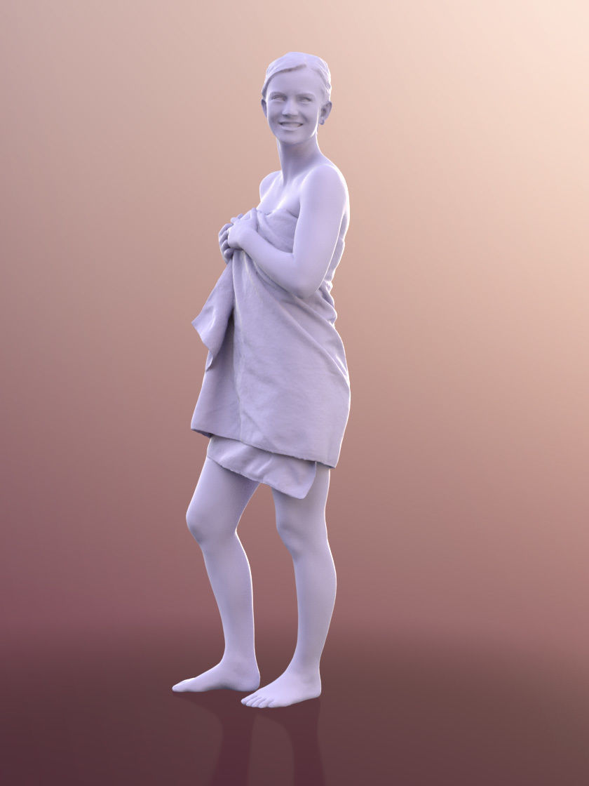 Nadin 10758 - Young Woman In Towel Smiling 3D model_4