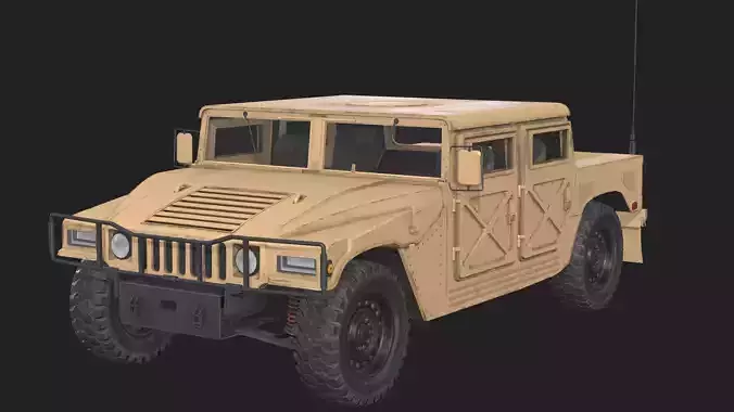 Military Pickup Vehicle - Game Ready