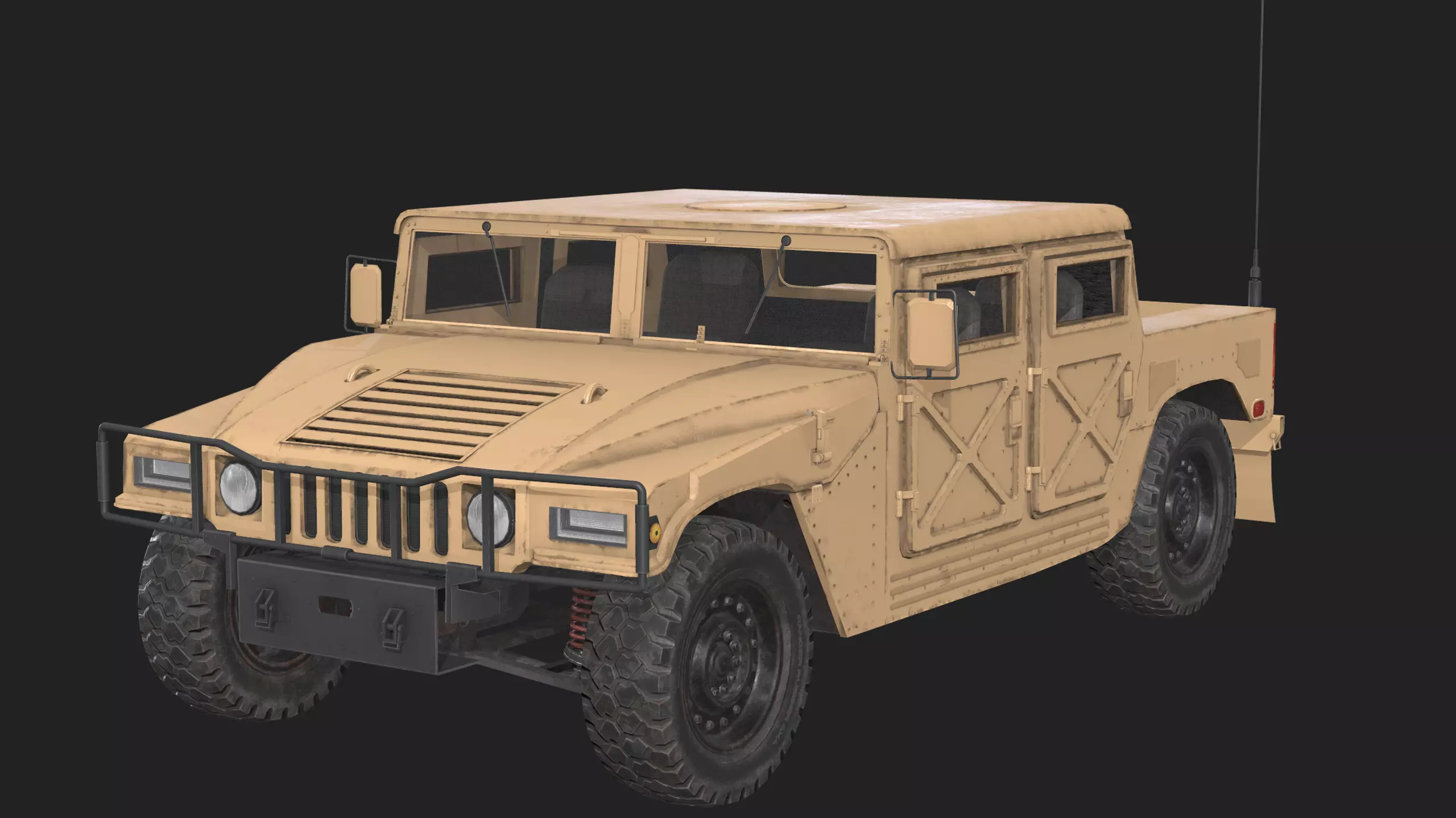 Military Pickup Vehicle - Game Ready Low-poly 3D model_0