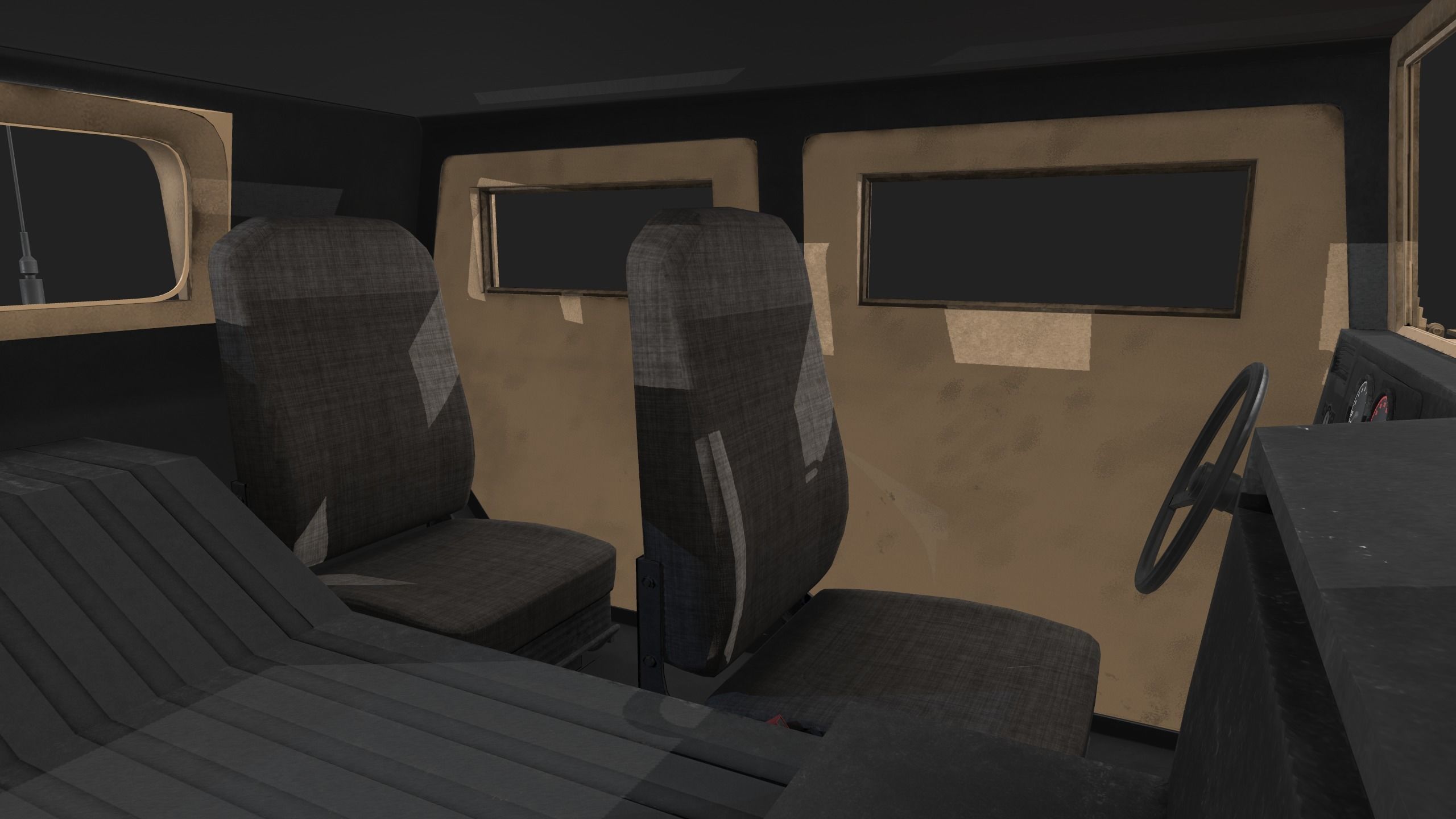 Military Pickup Vehicle - Game Ready Low-poly 3D model_3