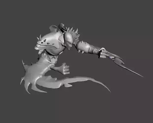 Nocturne 3D Model creature holding sword