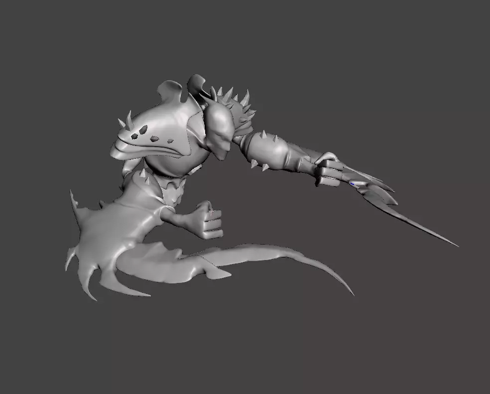 Nocturne 3D Model creature holding sword 3D print model_0