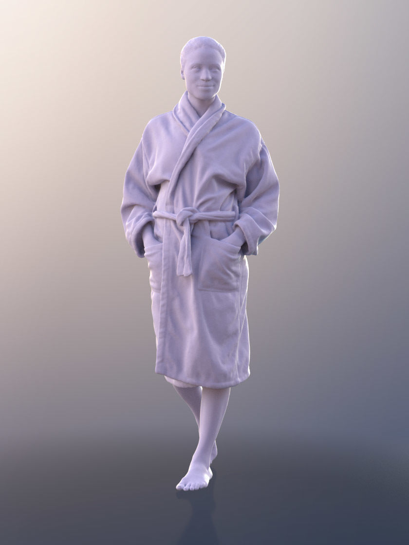 Diana 10902 - Woman With Bathrobe Walking 3D model_4
