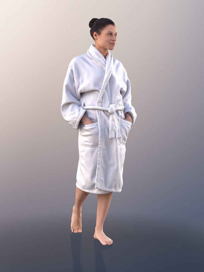 Diana 10902 - Woman With Bathrobe Walking 3D model_3