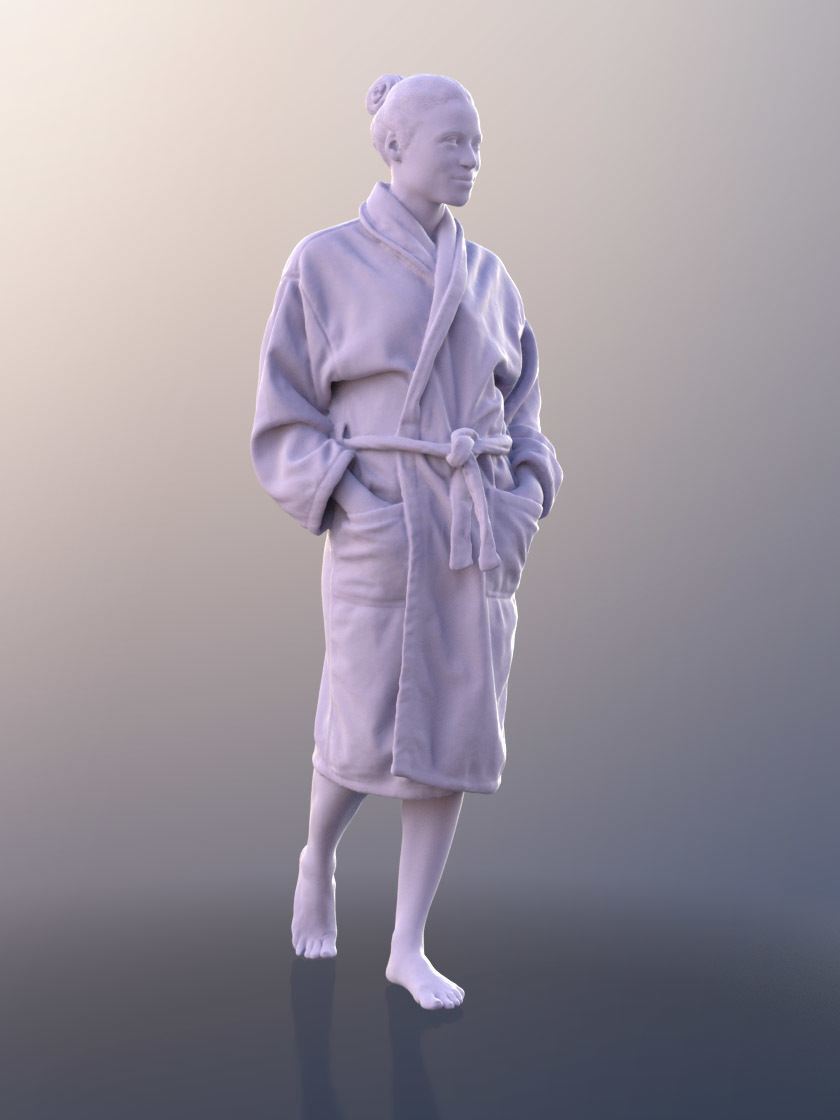 Diana 10902 - Woman With Bathrobe Walking 3D model_5