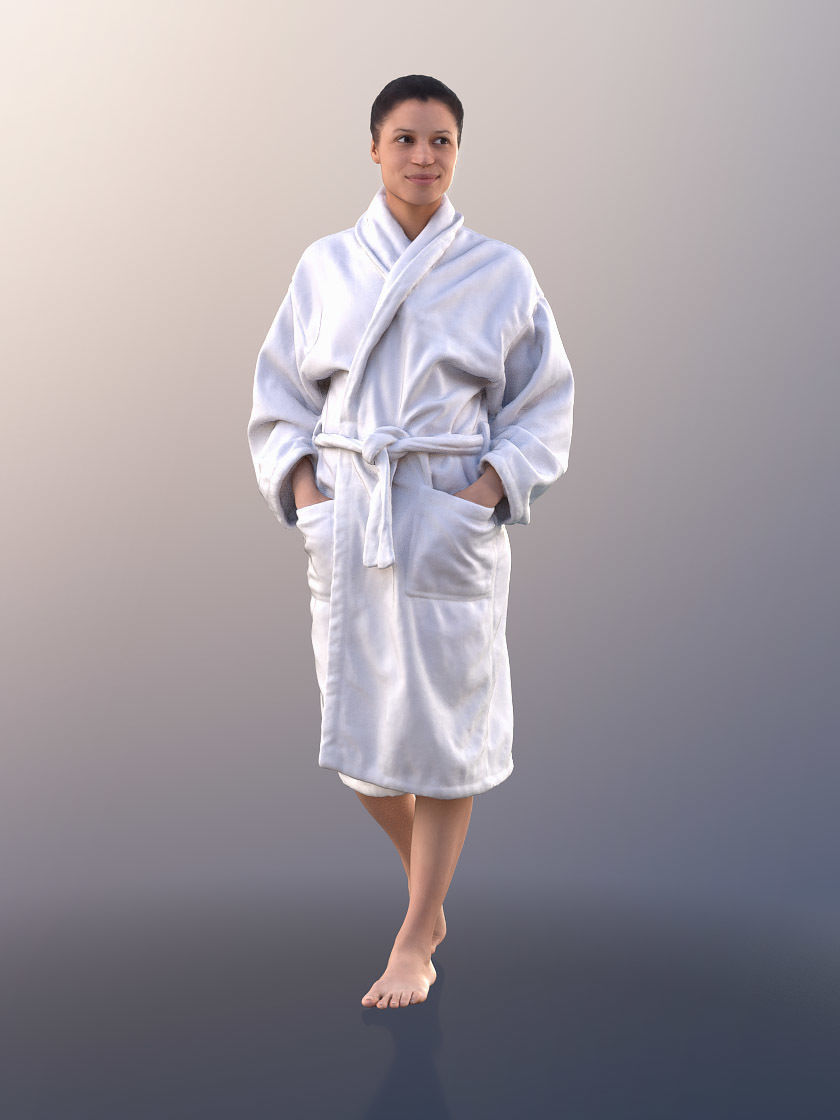 Diana 10902 - Woman With Bathrobe Walking 3D model_2