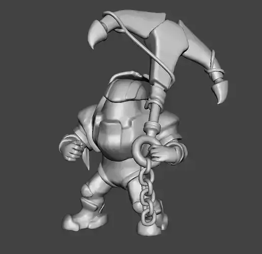 Nautilus 3D Model armored man holding hammer