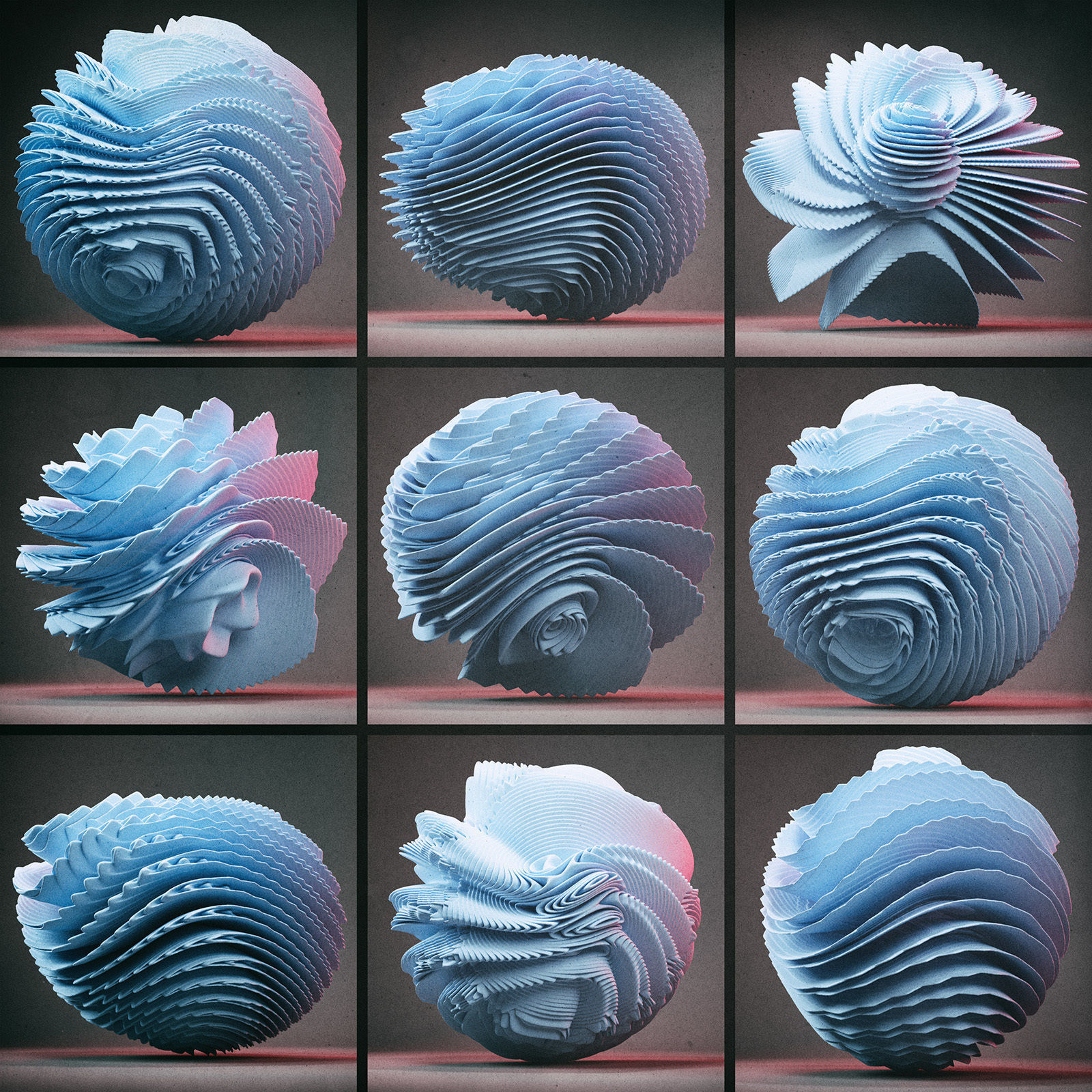 Digital flowers 3D print model_13