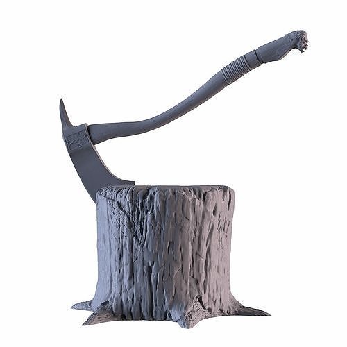 Axe and Stump 3D print model
