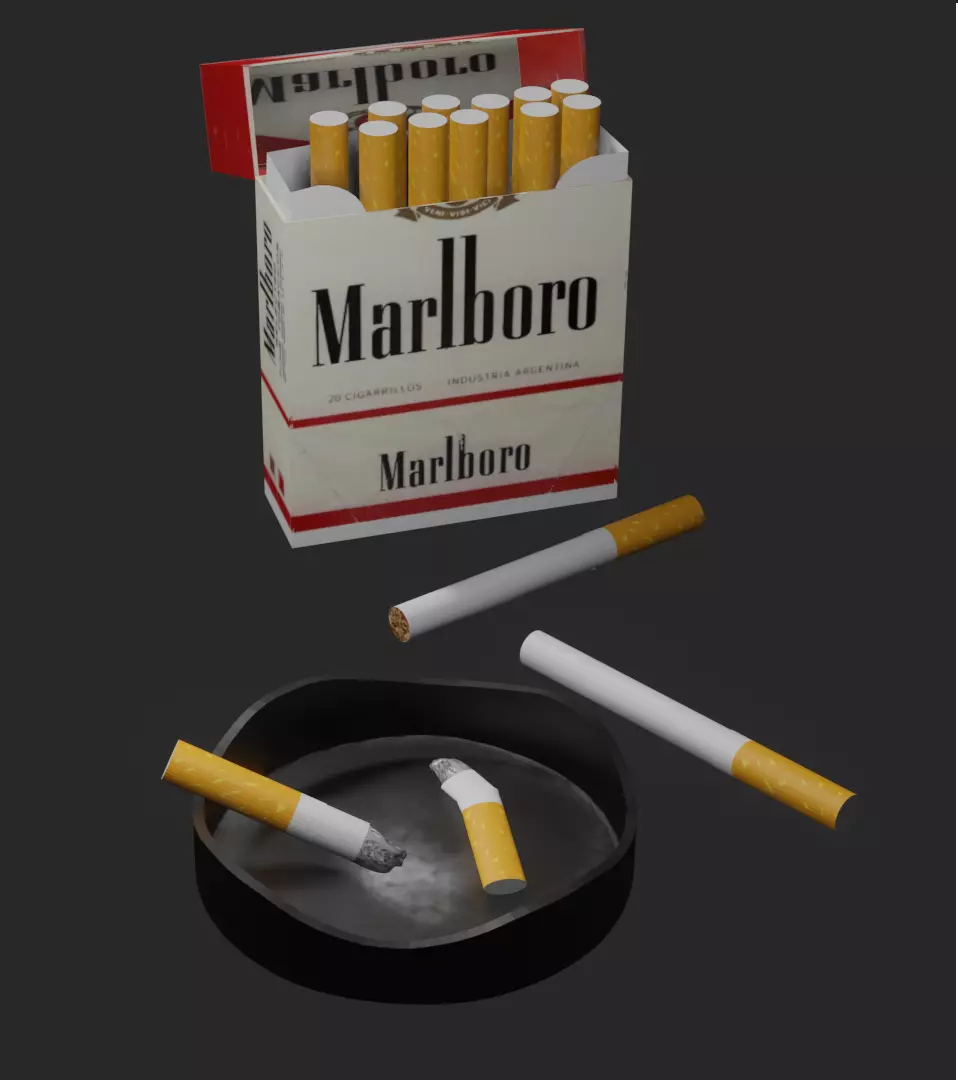 cigarettes pack Low-poly 3D model_0
