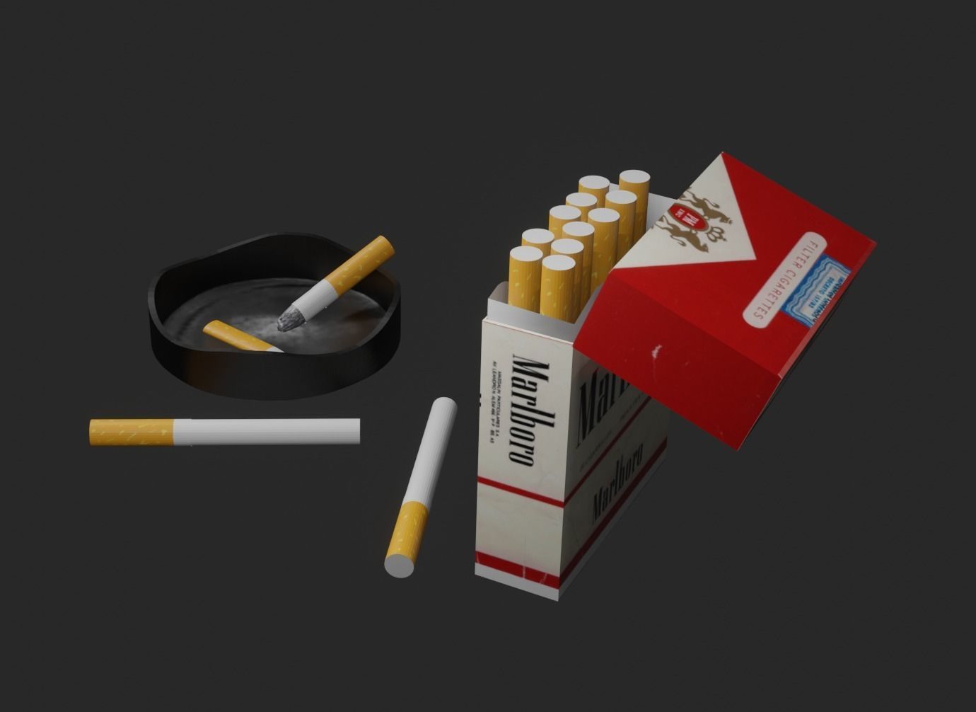 cigarettes pack Low-poly 3D model_1