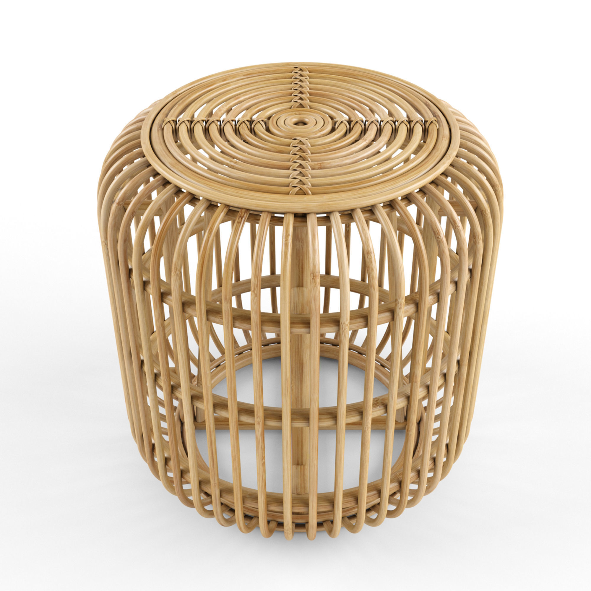 Meja - Rattan Side Table 3D model_1