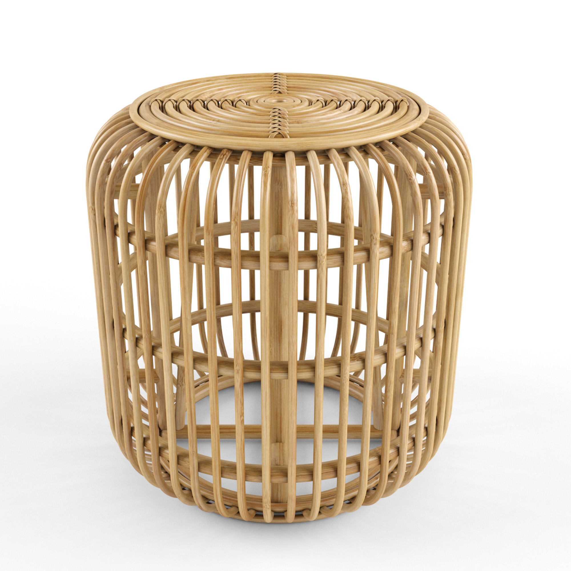 Meja - Rattan Side Table 3D model_2