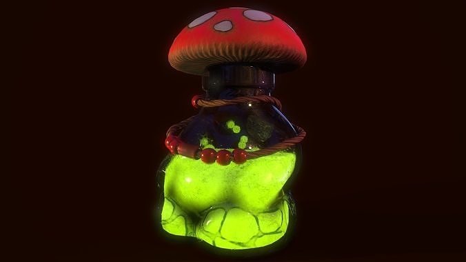 Mushroom Potion Low-poly 3D model