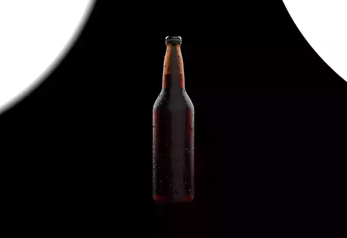 Beverage Beer Bottle with Water Drops