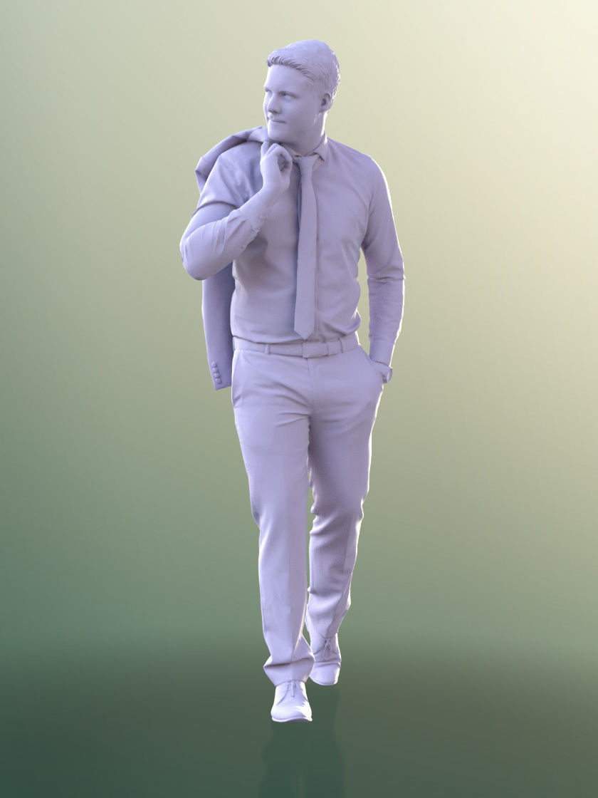 Liam 11122 - Business Man In Suit And Tie With Mask 3D model_6