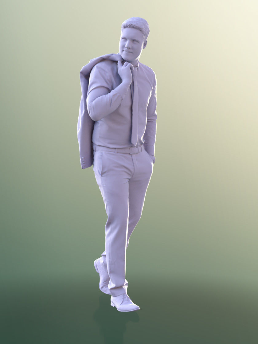 Liam 11122 - Business Man In Suit And Tie With Mask 3D model_5