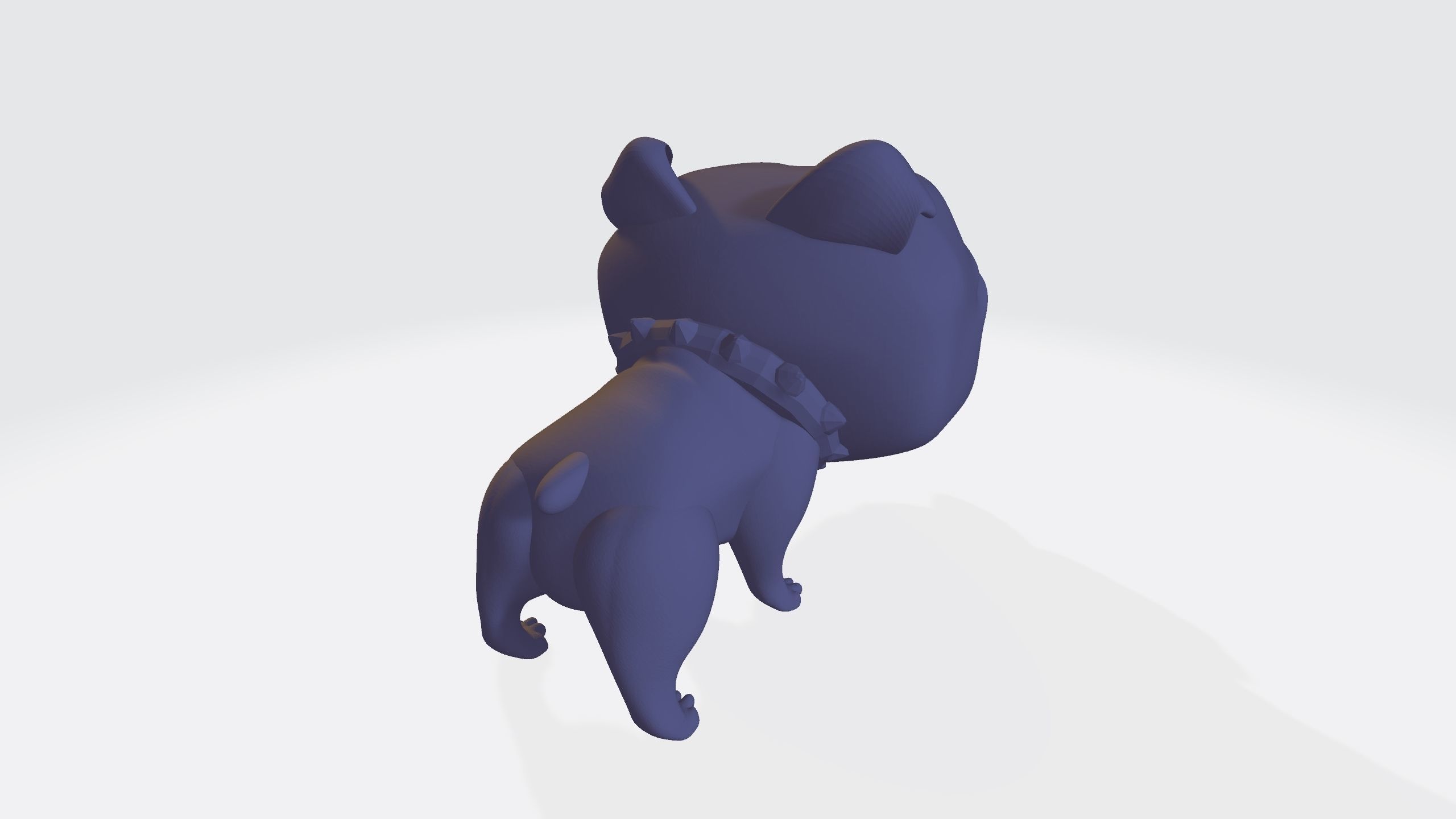 Custom Pop British Bulldog with Collar 3D Print Model 3D print model_2